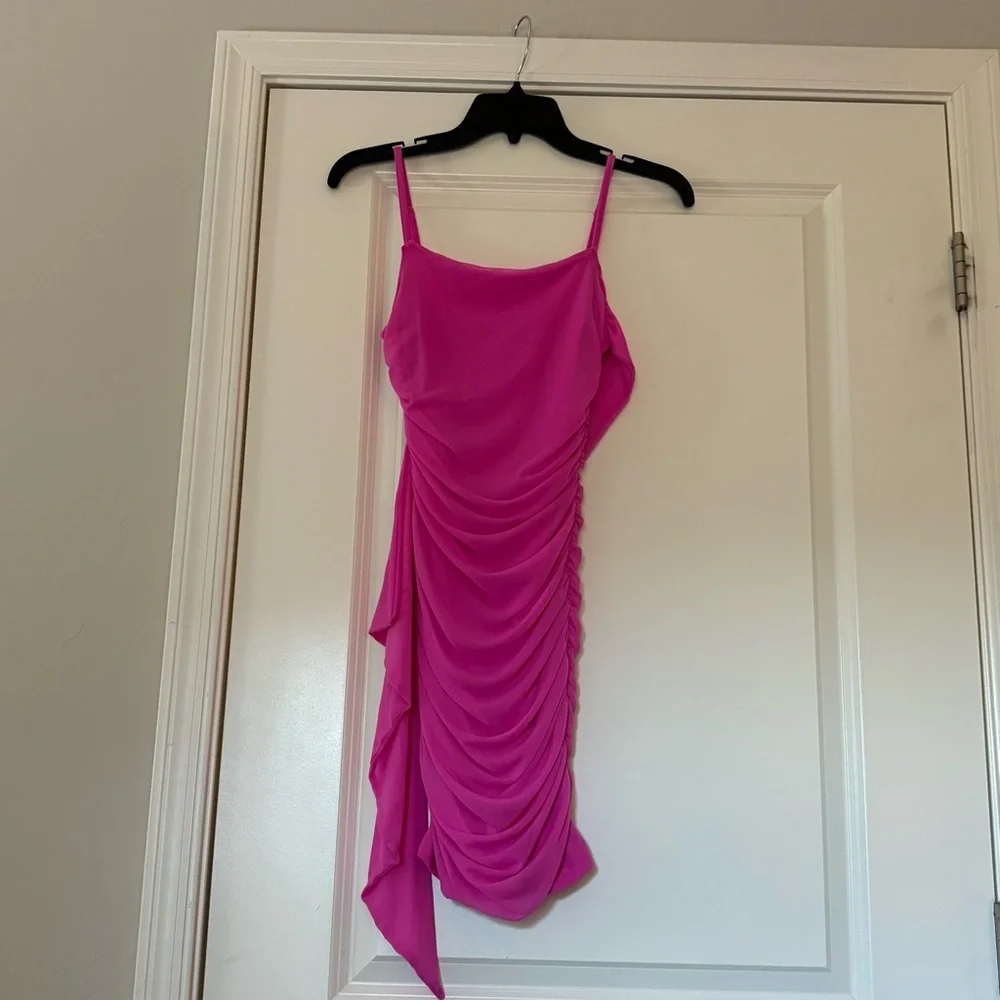Blashe Pink Ruched Mini Dress - Picture 2 of 8